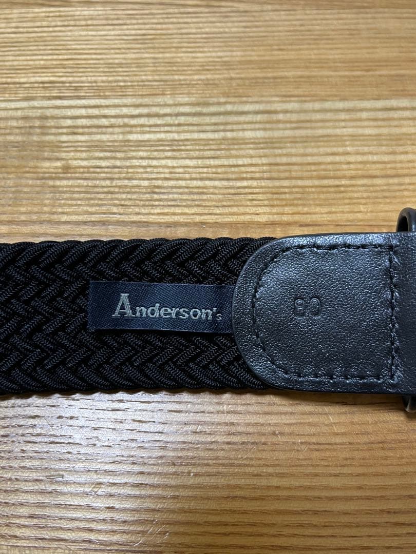 【新品未使用・タグ付き】Anderson's メッシュベルト ブラック 80