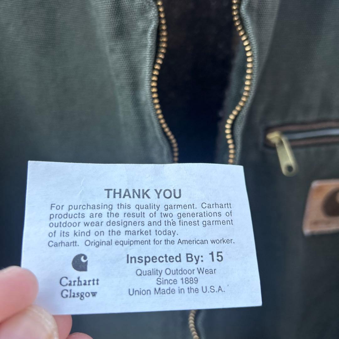 1996年製　Carharttデトロイトジャケット　モスグリーンMOS USA製