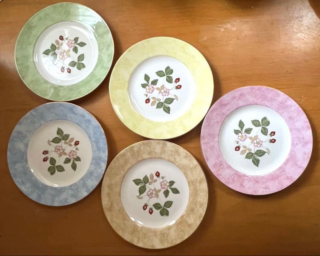 ウエッジウッド ワイルドストロベリー フルリムプレート（5色セット）