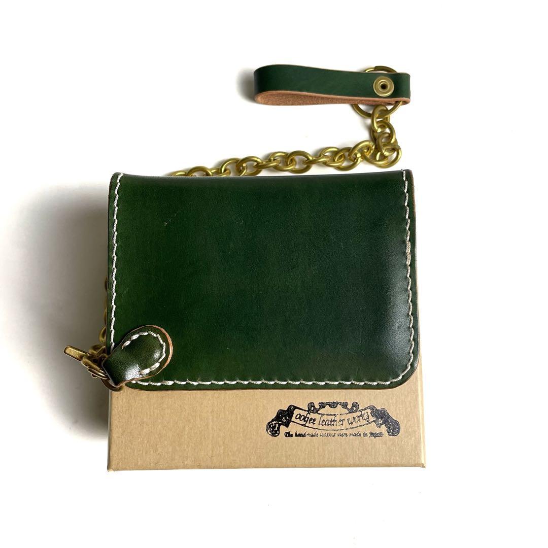 OOLJEE ミドルトラッカーウォレット 2つ折り財布 ウォレットチェーン付き