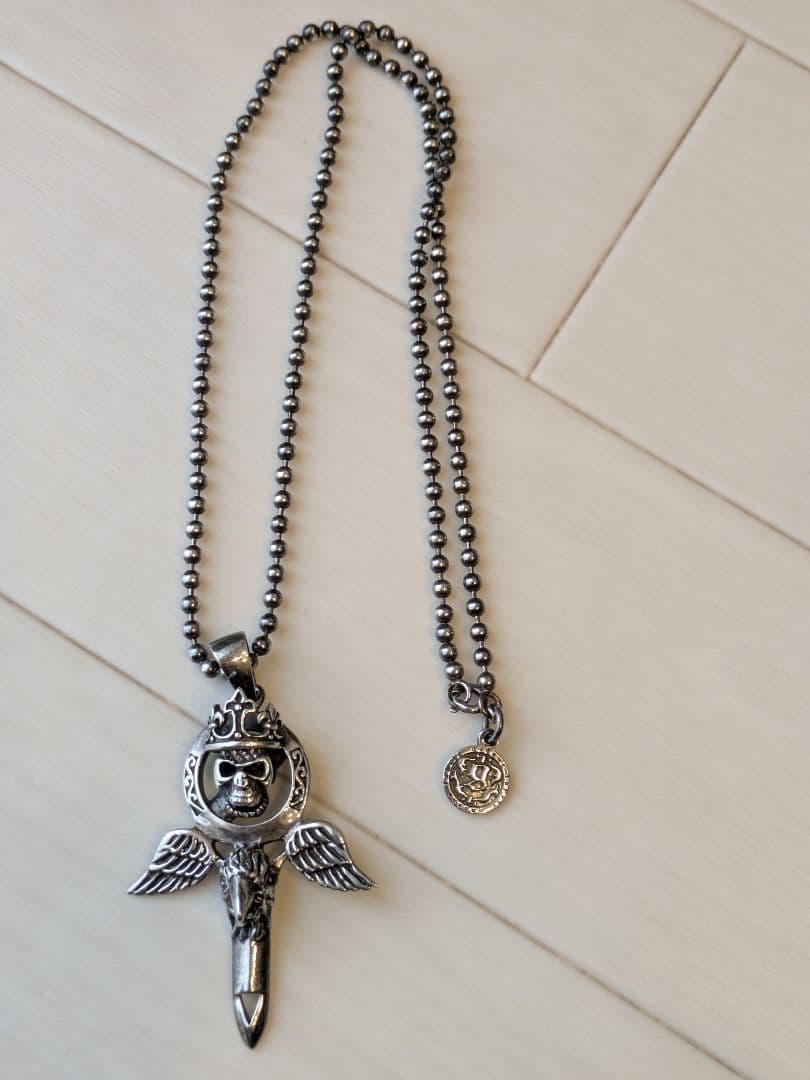 スカルと翼のシルバー925ネックレス