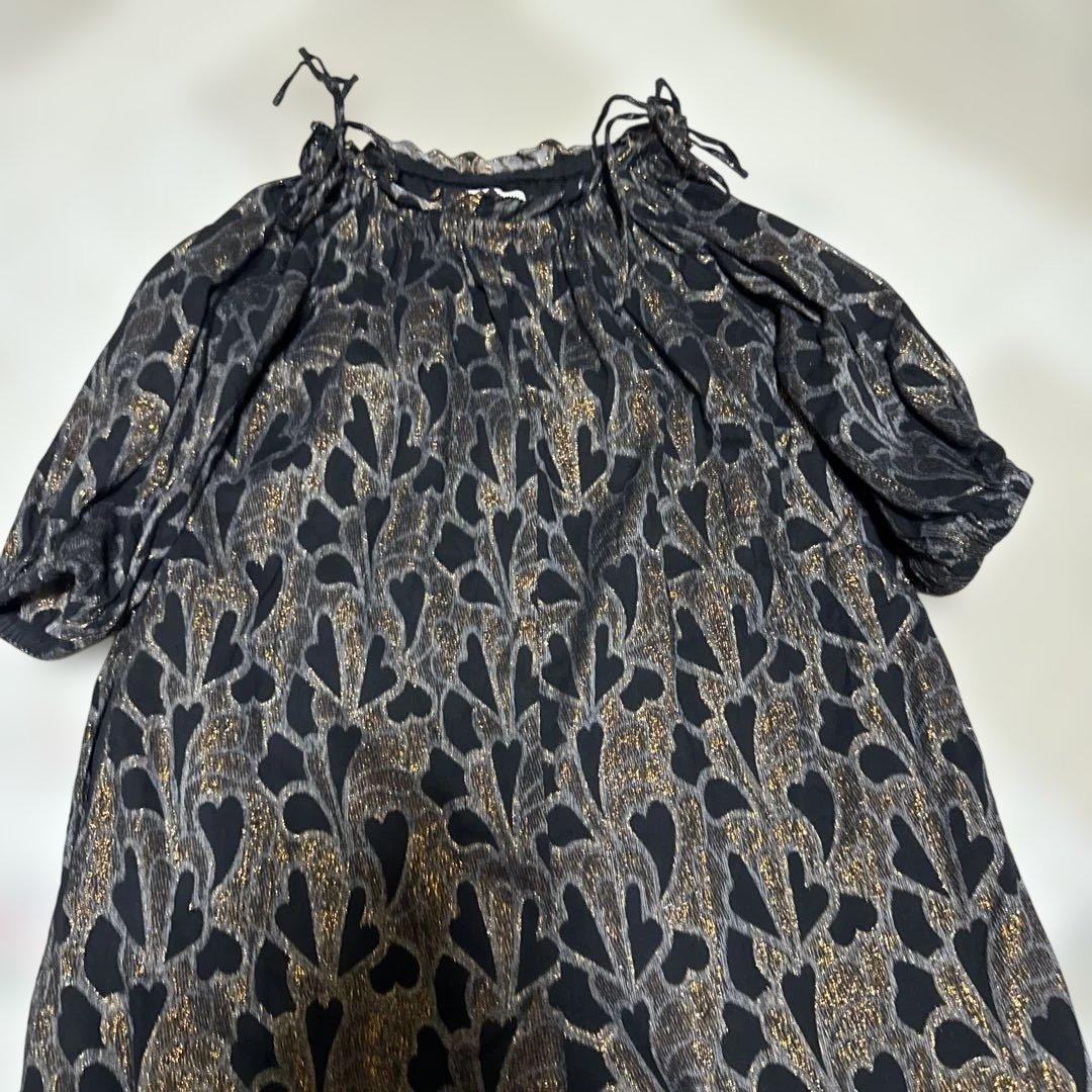 ROSBUD マグバイシー　ラメジャガード　オールインワン　ハート柄