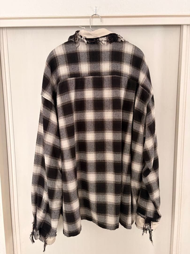 メゾンミハラヤスヒロ　Partly Damaged Shirt チェックシャツ