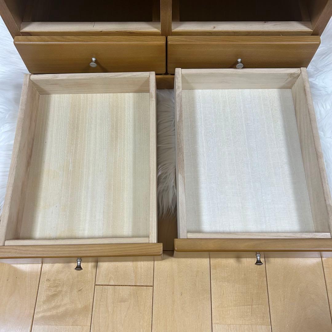 木製 無垢 6杯 小箪笥 小引出し キャビネット ミニタンス 小物入れ 書類入れ