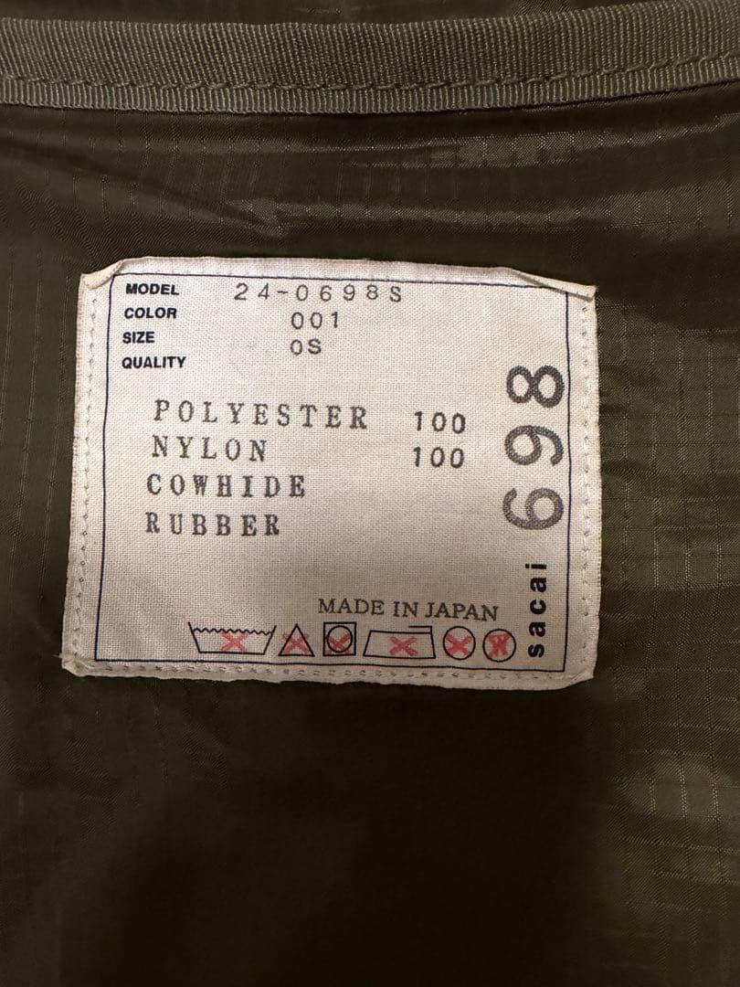正規品　sacai 24-0698sブラックナイロン トートバッグ