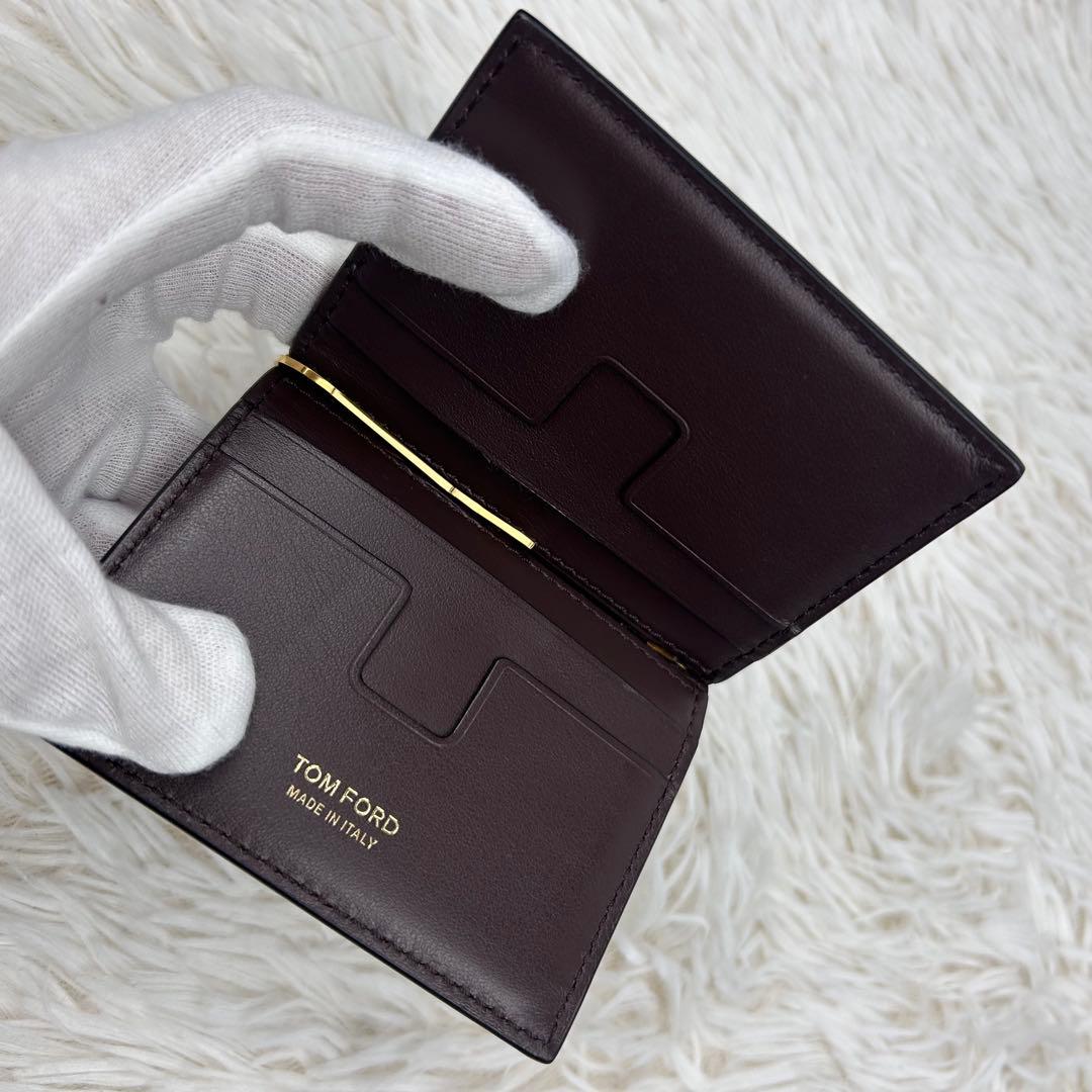 【極美品】TOM FORD トムフォード マネークリップ クロコ ブラウン