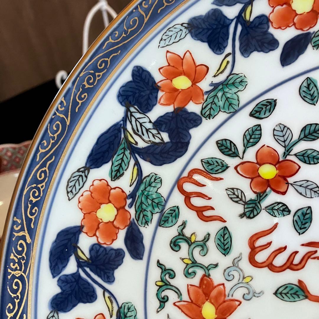 有田焼 オールドイマリ 古伊万里 金襴手 弥左衛門窯 手描き 大皿 大鉢