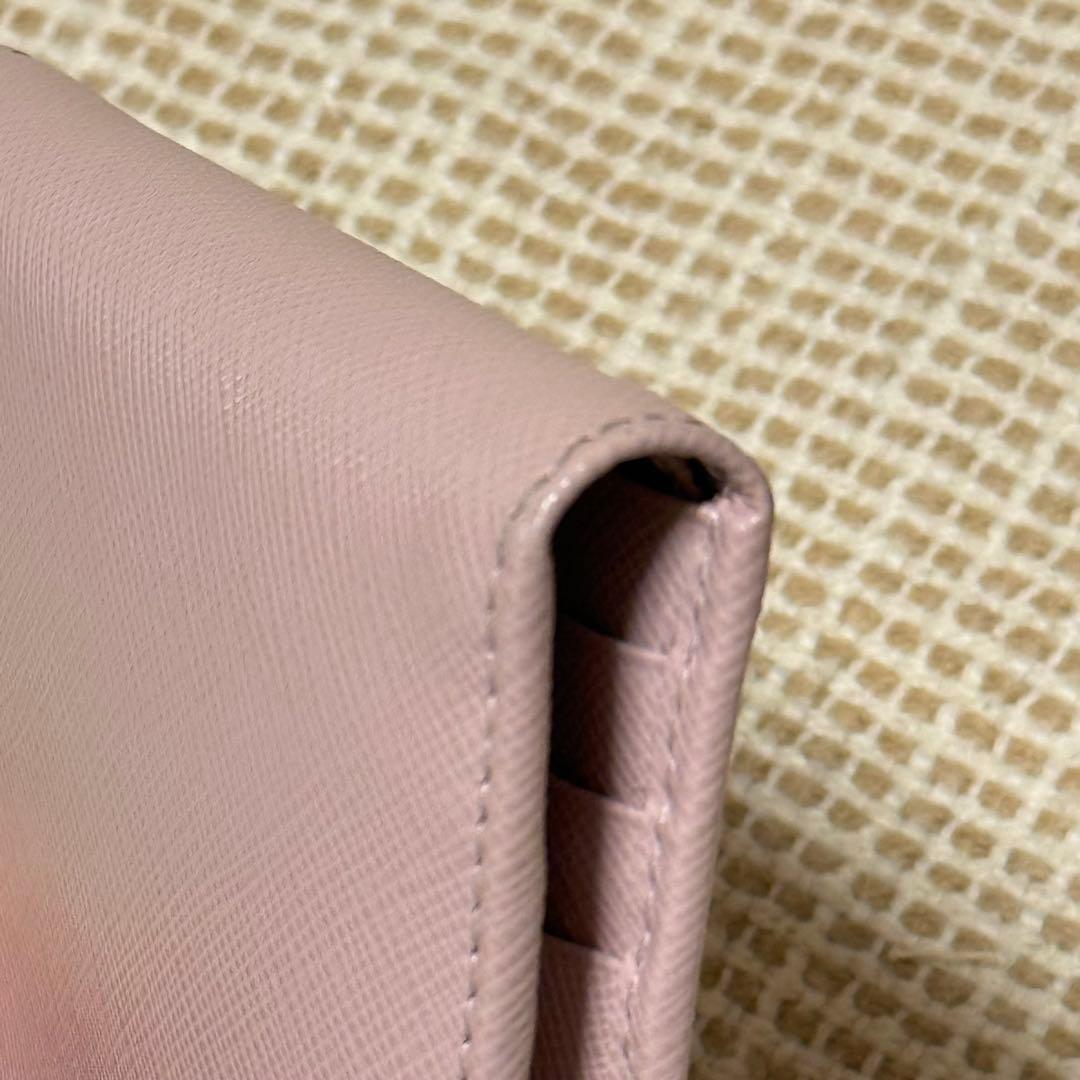 プラダ 折り財布 三角ロゴ サフィアーノレザー ピンク 1ML050