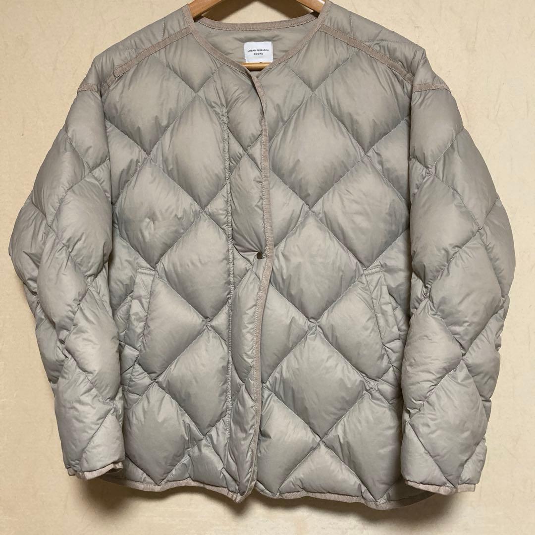 URBAN RESEARCH DOORS キルティングダウンジャケットグレージュ