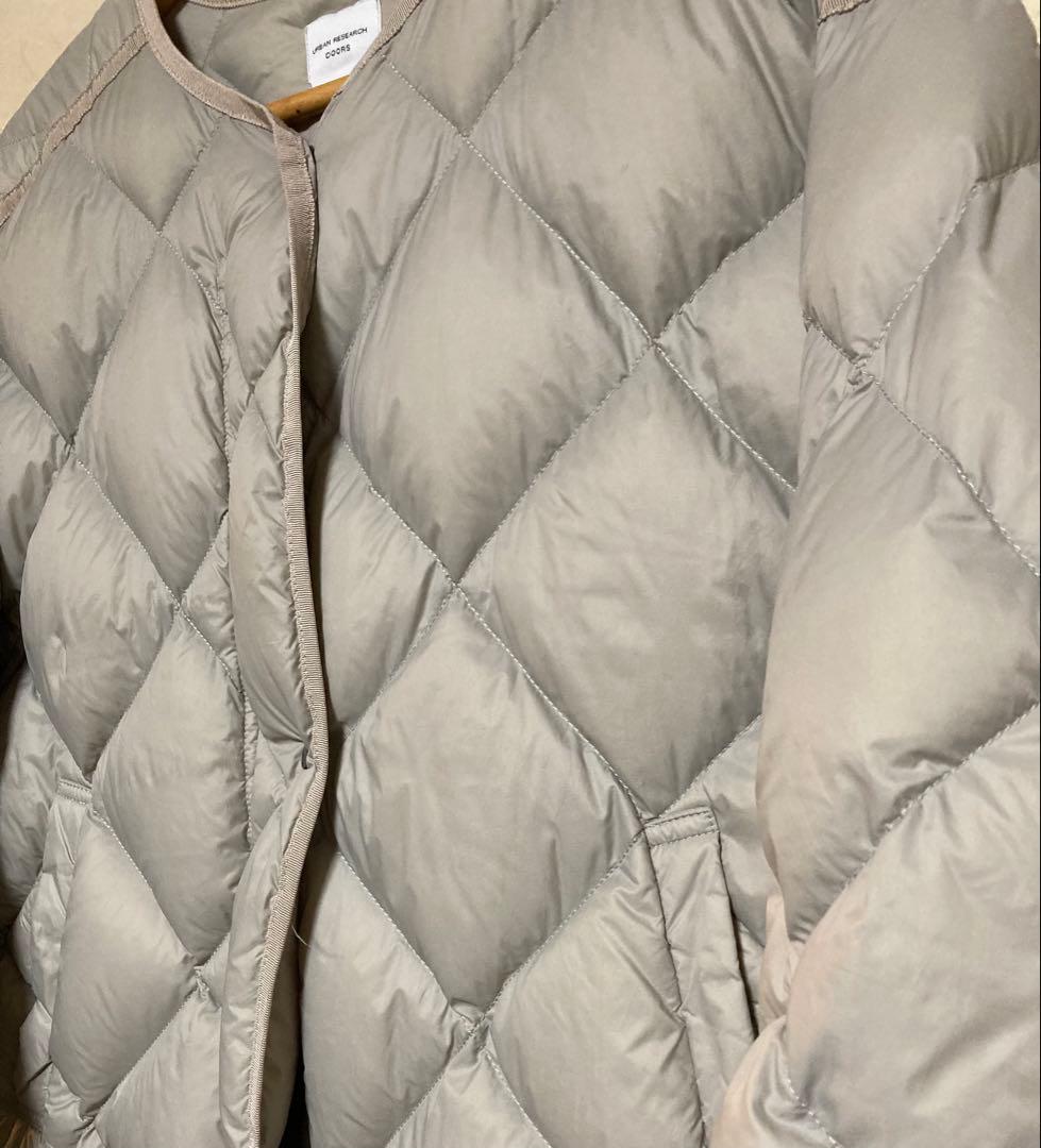 URBAN RESEARCH DOORS キルティングダウンジャケットグレージュ