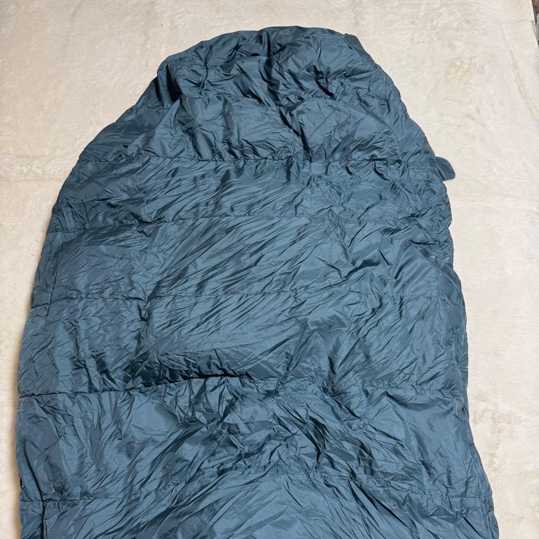 美品モンベル　ダウンシュラフダウンハガー#1右ジップグレイ　ストリージバッグ付