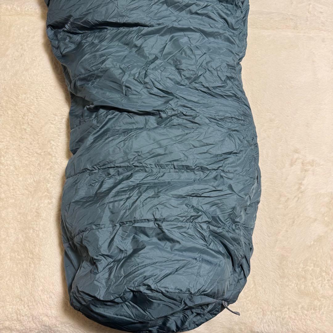 美品モンベル　ダウンシュラフダウンハガー#1右ジップグレイ　ストリージバッグ付