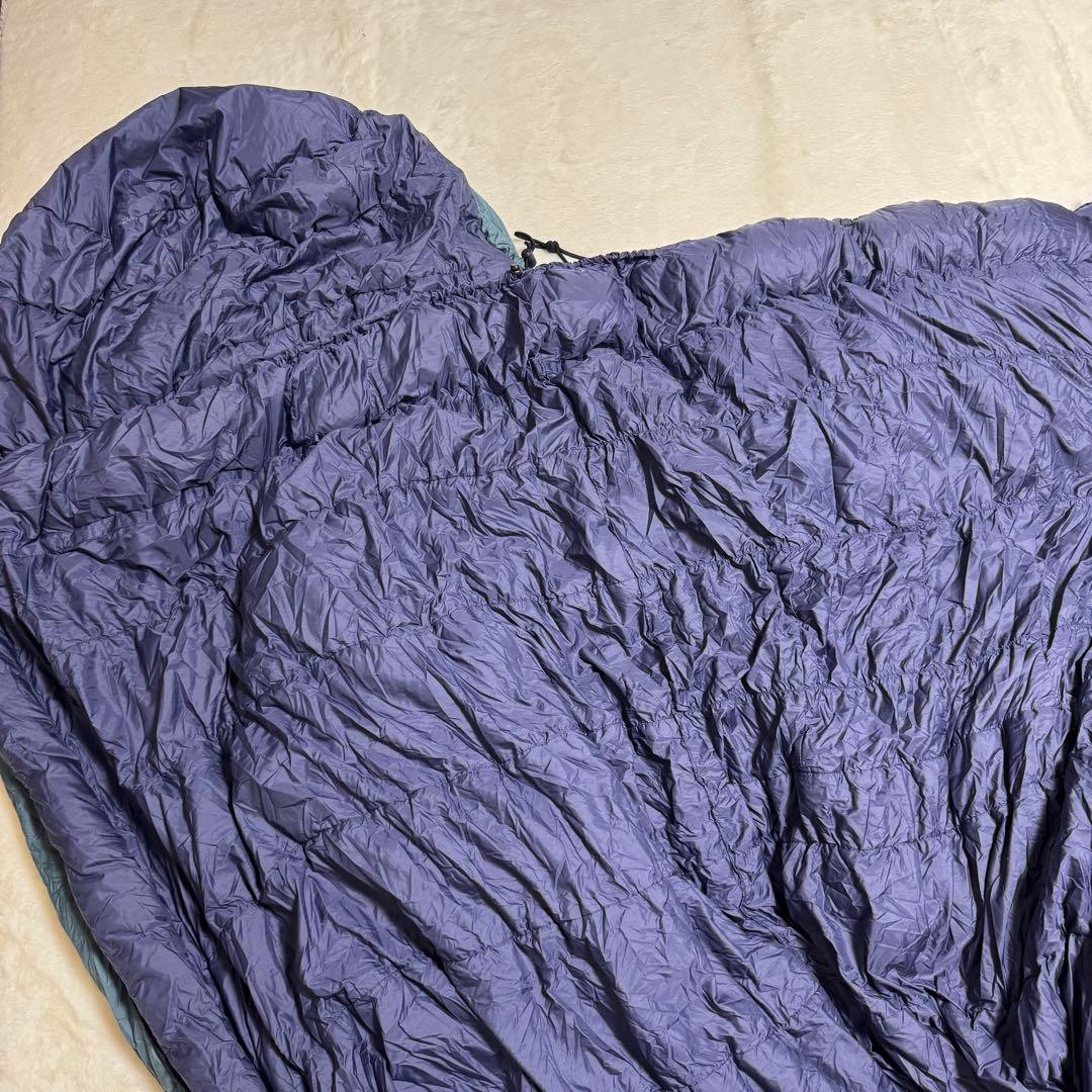 美品モンベル　ダウンシュラフダウンハガー#1右ジップグレイ　ストリージバッグ付