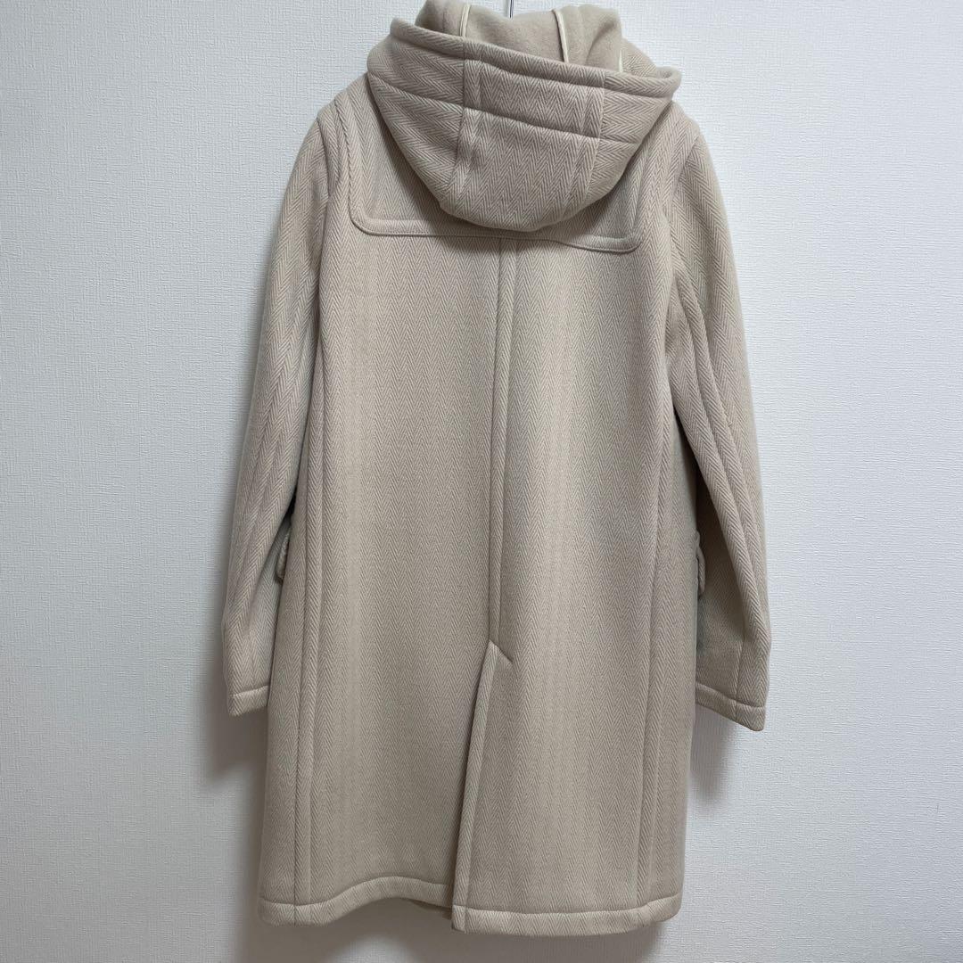 イネド　超美品　ウールダッフルコート　ヘリンボーン織　エクリュ