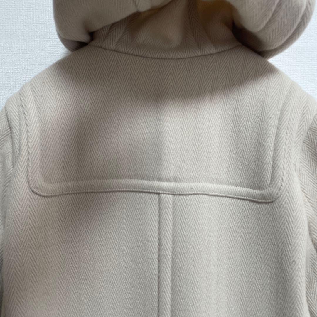 イネド　超美品　ウールダッフルコート　ヘリンボーン織　エクリュ