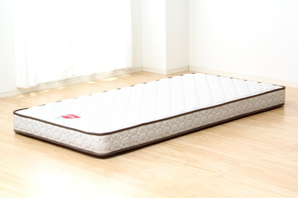 【シングル　ホワイトオーク】 棚付きデザインフロアベッド <マットレス付き>