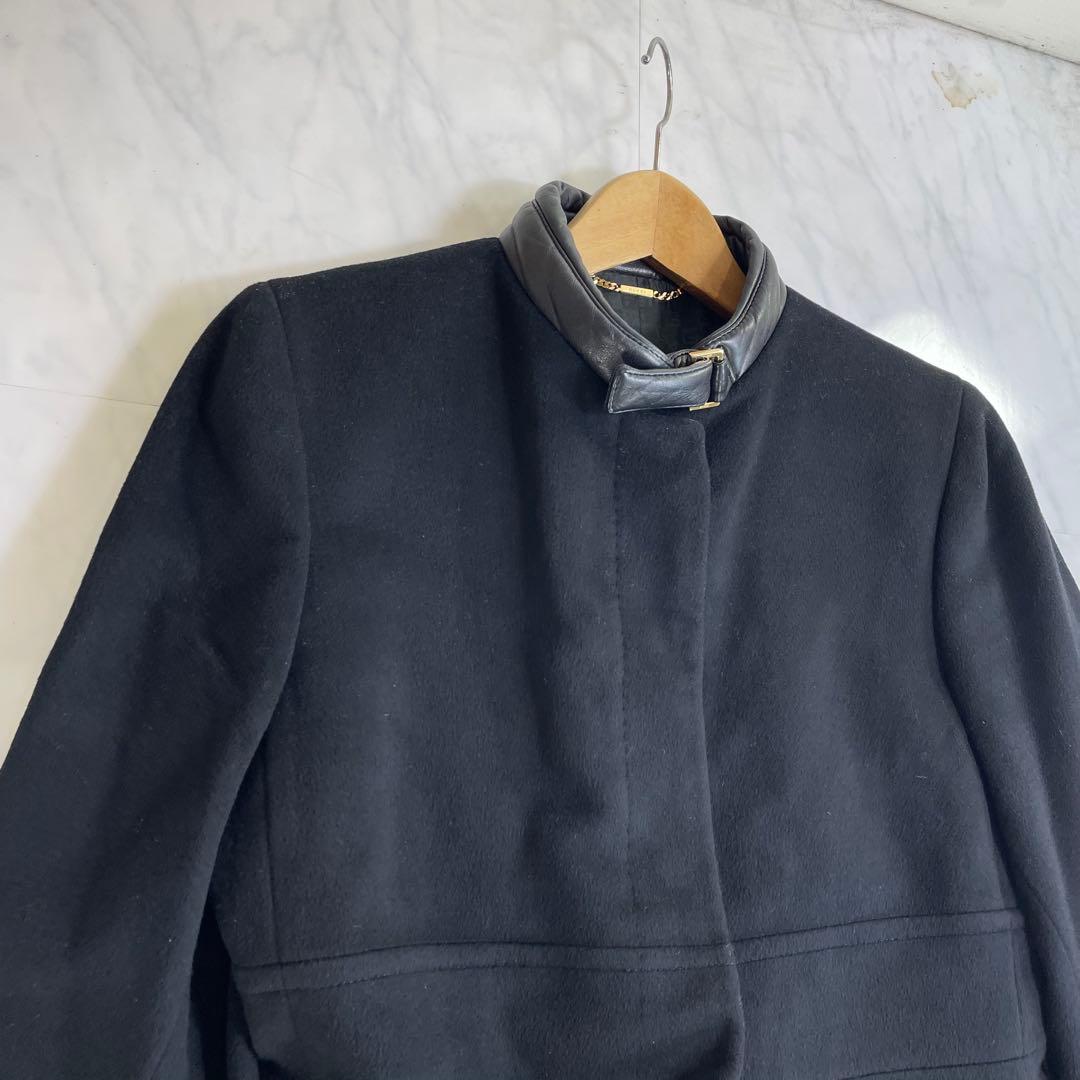 ✨極美品✨Lサイズ 最高級 グッチ シルク カシミヤ チェスターコート ブラック