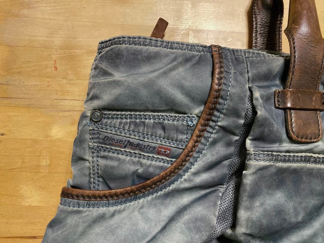 diesel ディーゼル　トートバッグ ナイロン　レザー　ジップ