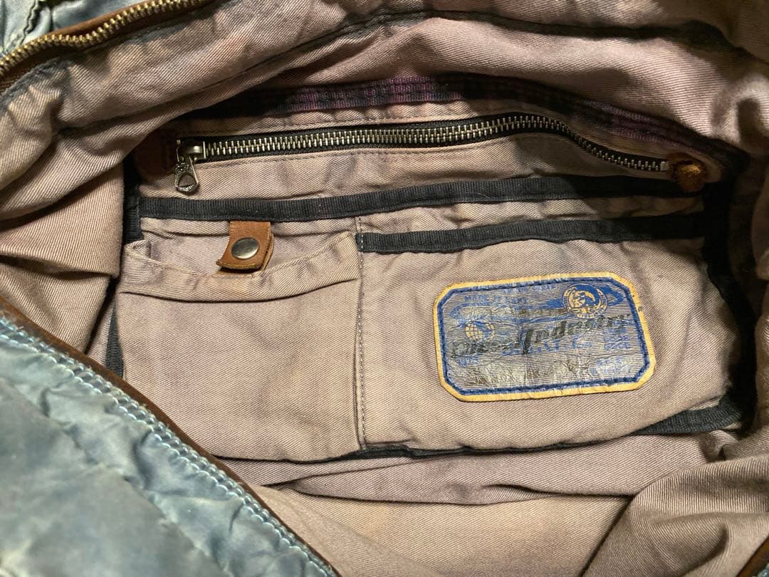 diesel ディーゼル　トートバッグ ナイロン　レザー　ジップ
