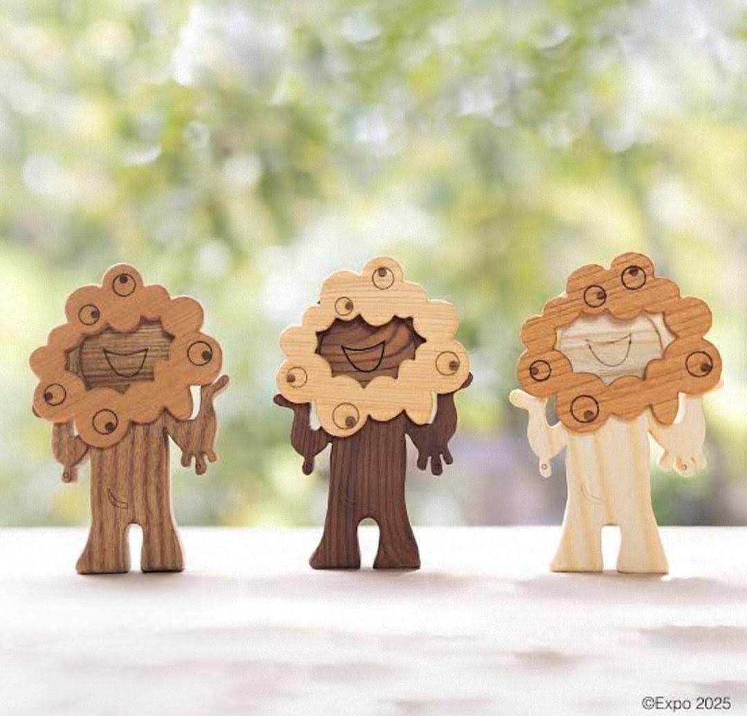 万博　EXPO2025　ミャクミャク　木 の オブジェ　欅　栓　手作り　工芸品