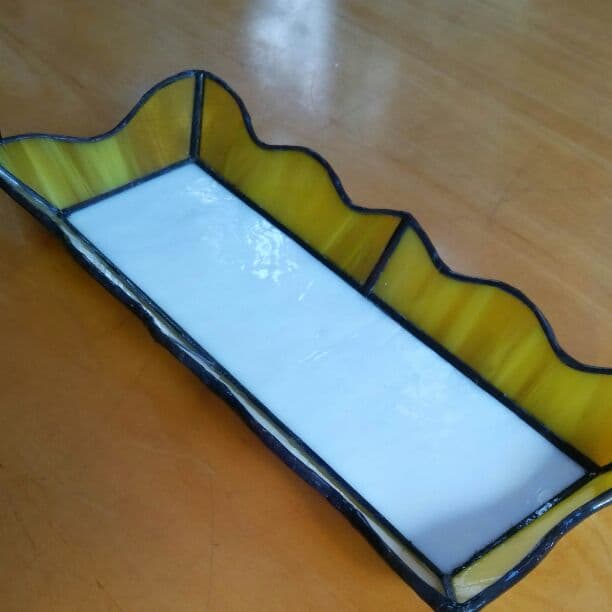 名刺入れとペン用トレー(黄色のバラ)