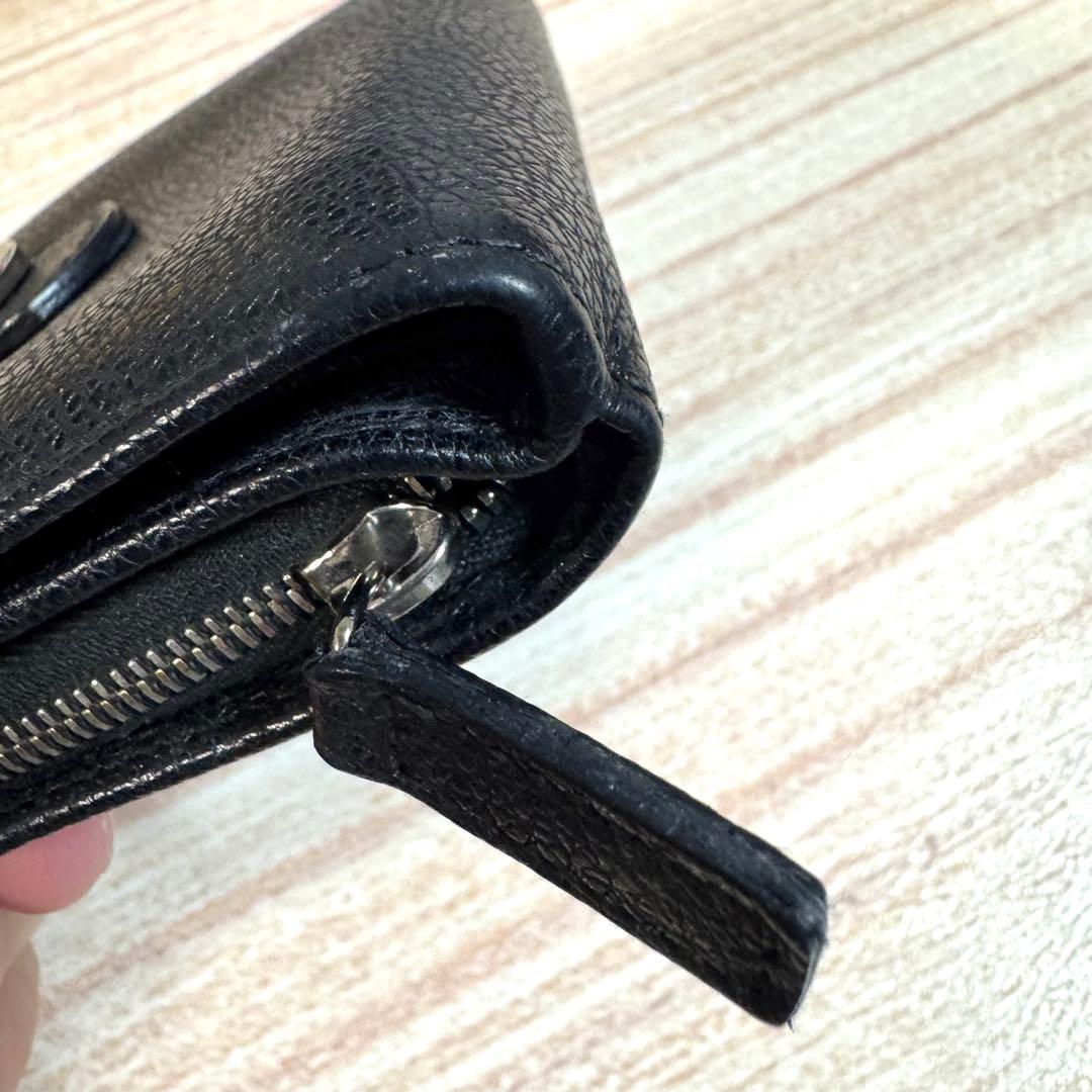 55 BVLGARI ブルガリ コローレ ラウンドファスナー 折り財布 黒