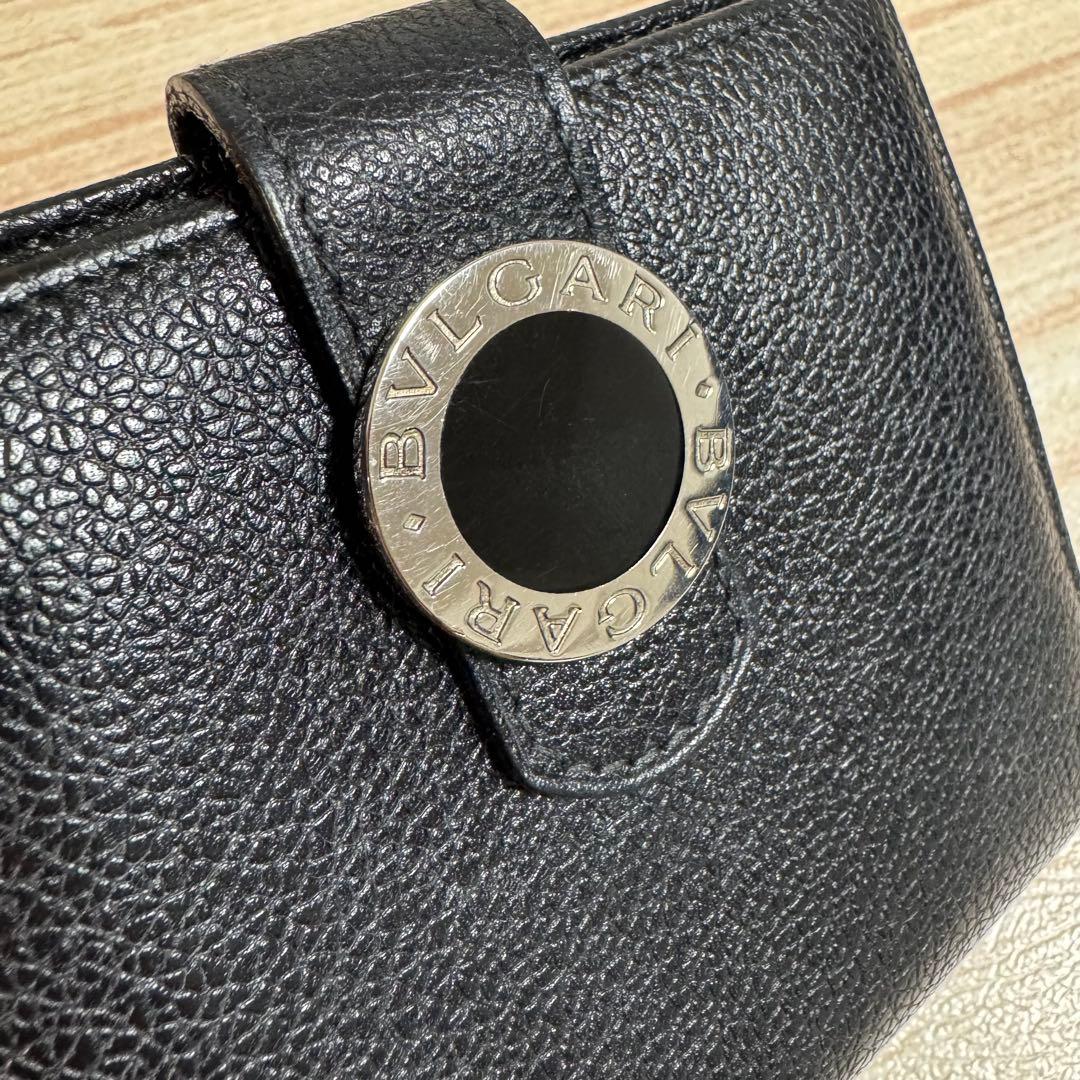 55 BVLGARI ブルガリ コローレ ラウンドファスナー 折り財布 黒
