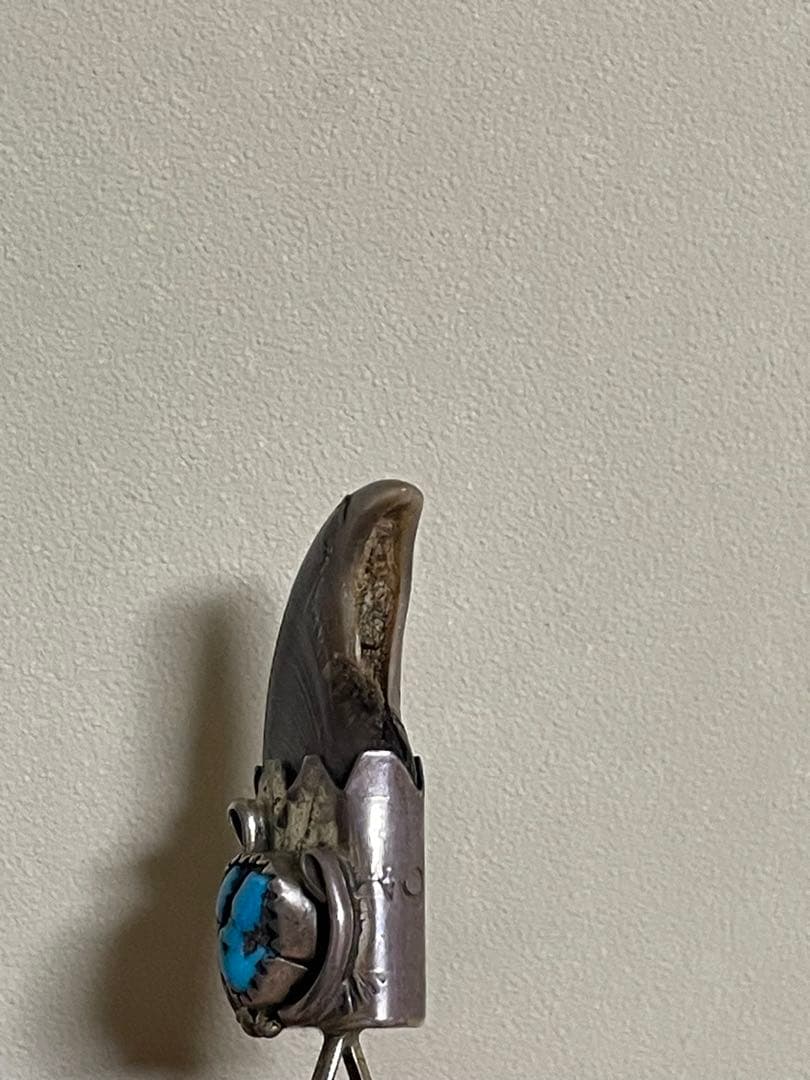 【りゅ】インディアンジュエリー　ベアクロス　ネックレス　ターコイズ付き