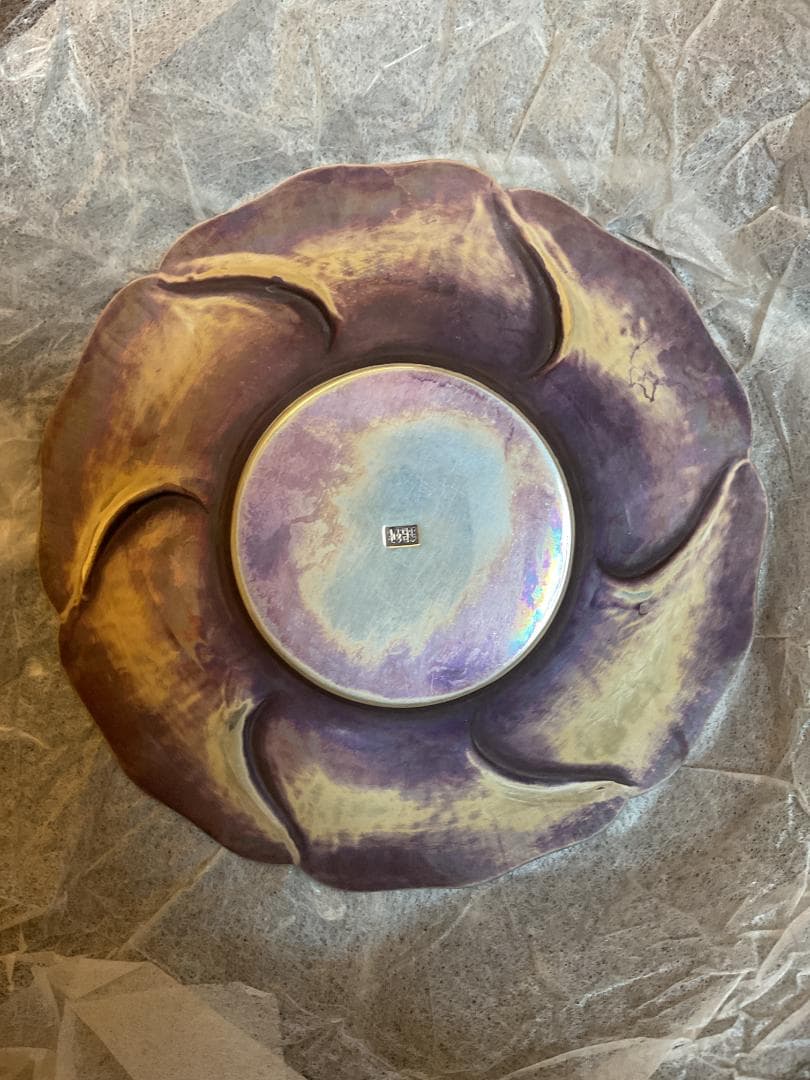 純銀　茶托10客　捻牡丹托子 桐箱付　593gr