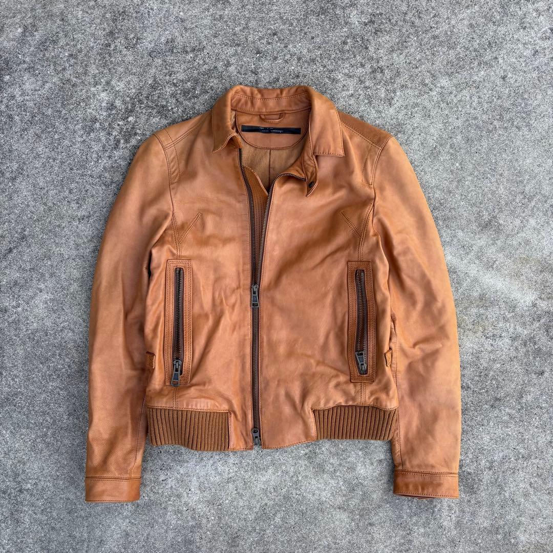平成ギャル 短丈 本革レザージャケット キャメル y2k アメカジ
