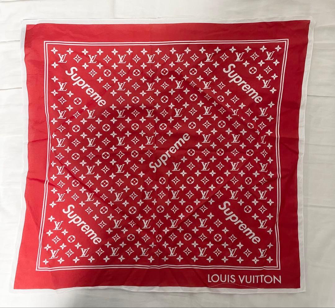 Louis Vuitton x Supreme モノグラムバンダナ 赤