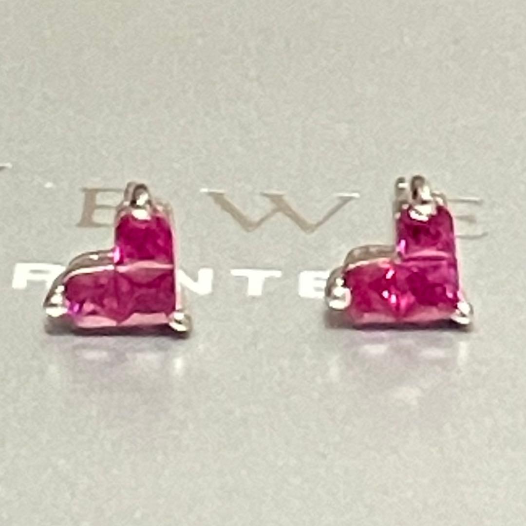 【ピニャコ様】K18 WG ミステリアスハート ルビー 0.36ct ピアス