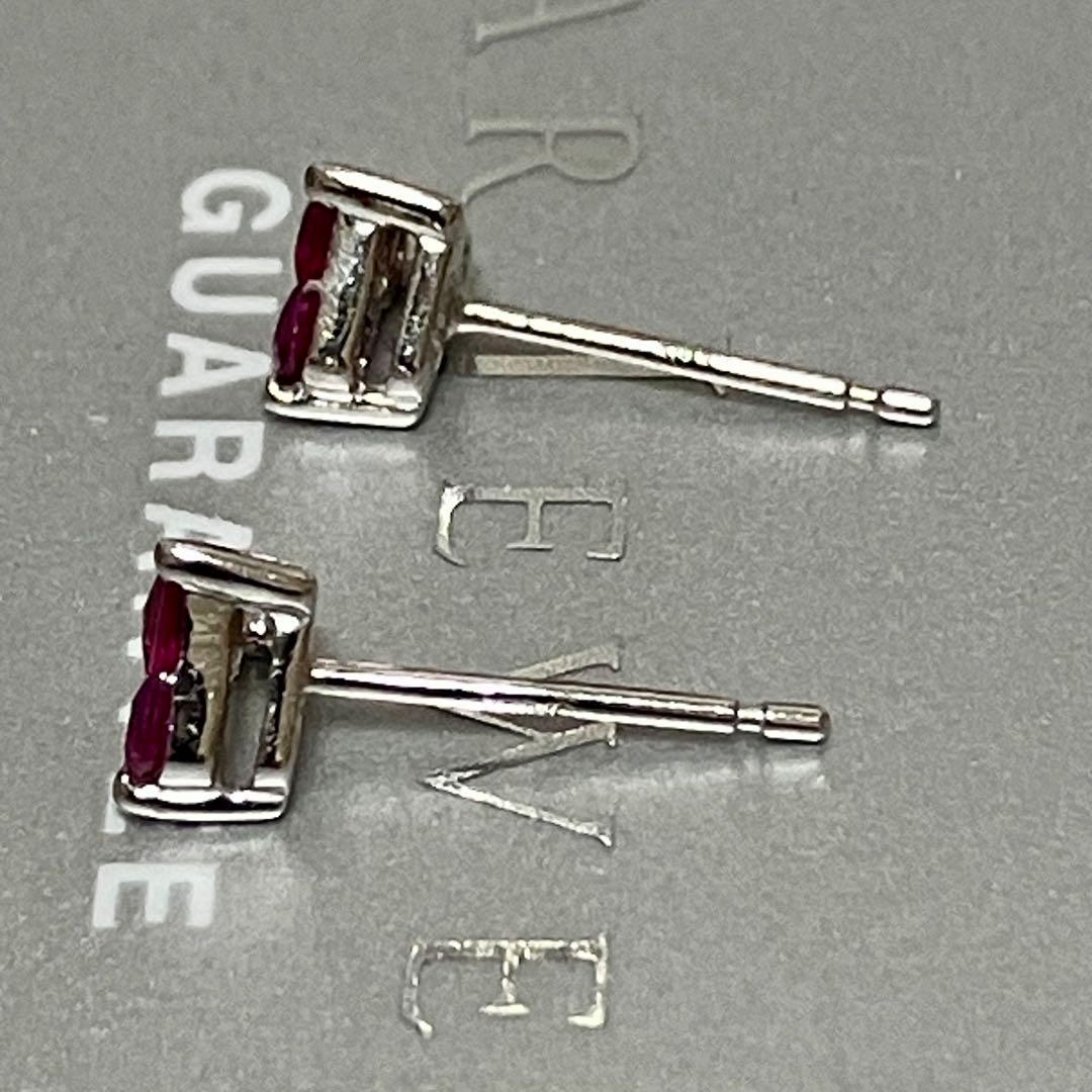 【ピニャコ様】K18 WG ミステリアスハート ルビー 0.36ct ピアス