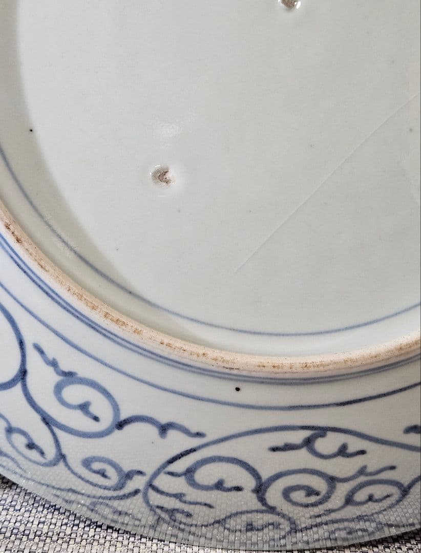 【珍品図変わり❗️】明治時代　古伊万里　錦手　金彩色絵　七福神図　唐草文様　大皿