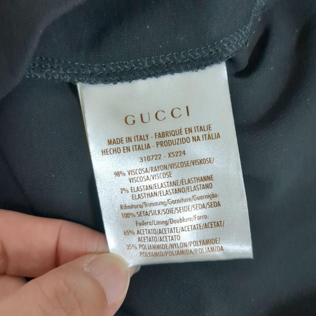 【美品】GUCCI 膝丈ワンピース ベルト付き ブラック　XS　細身