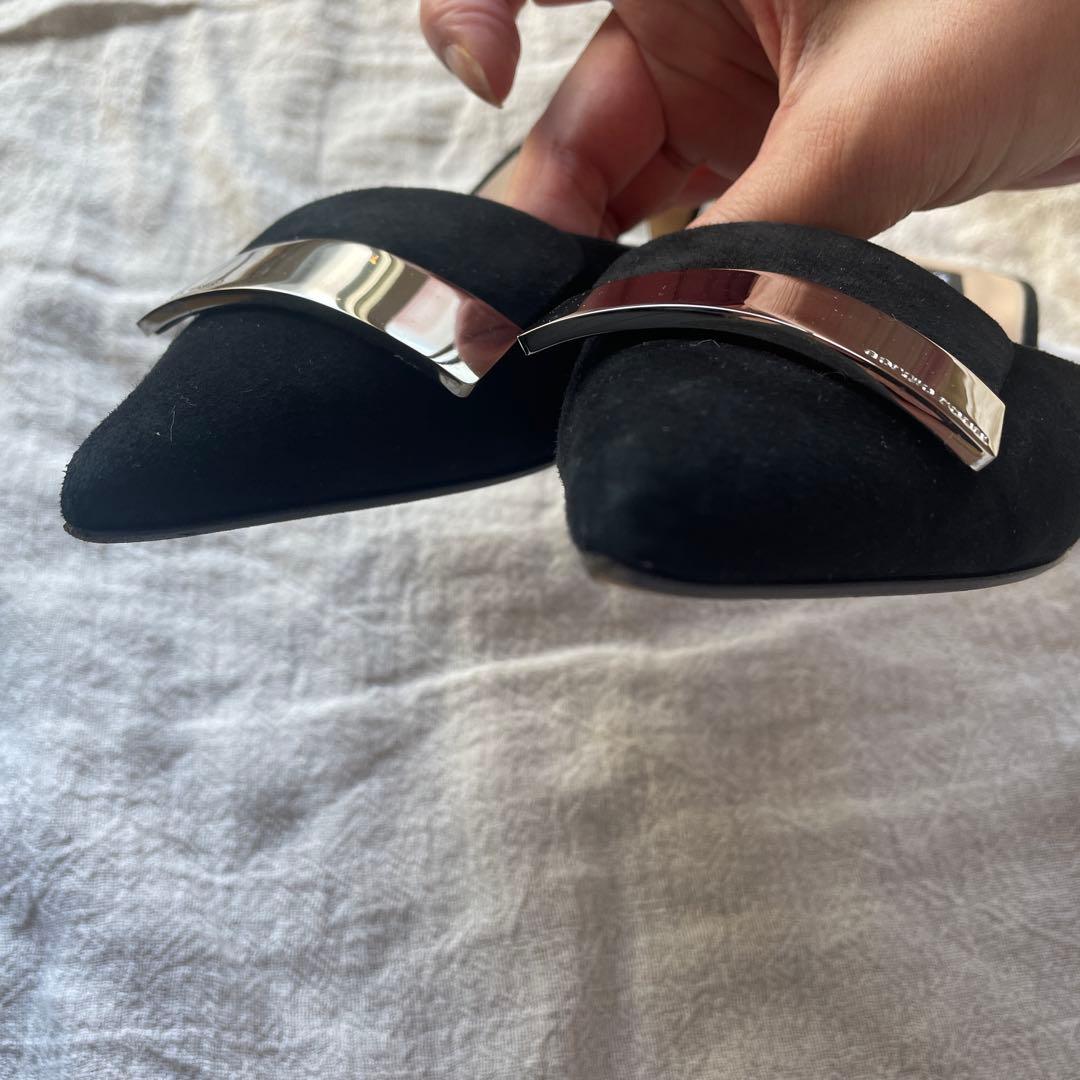 セルジオロッシ SR1 ミュール　パンプス ブラック 23.5cm 黒　37