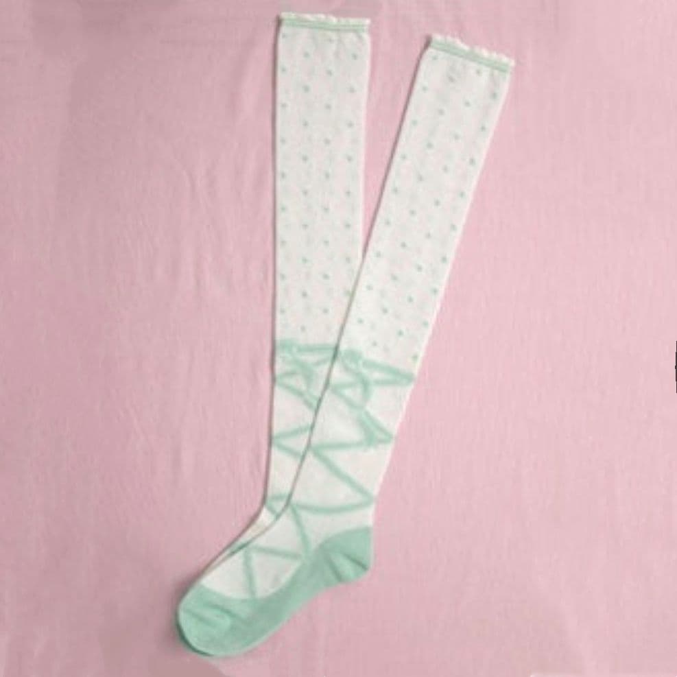 Angelic Pretty✦トゥシューズ風オーバーニーソックス✦ミント