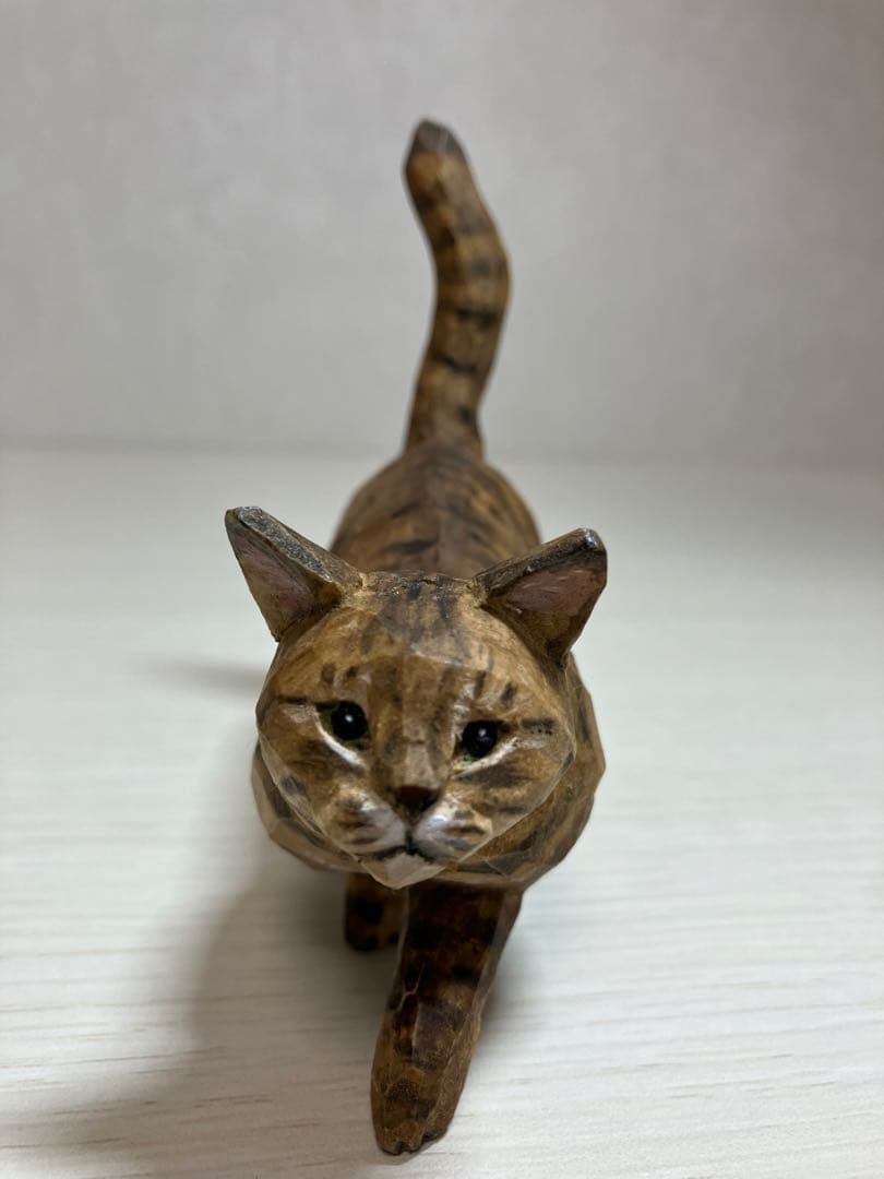 【希少】バンナイリョウジ　木彫り猫