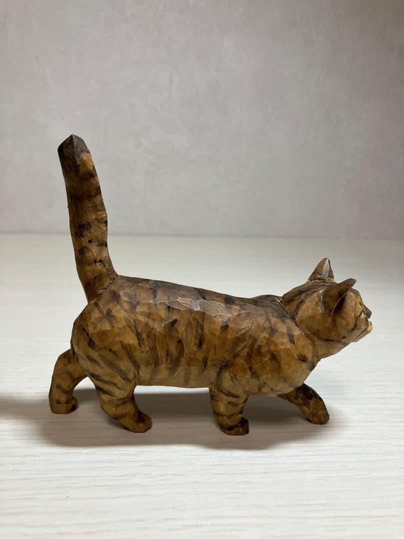 【希少】バンナイリョウジ　木彫り猫