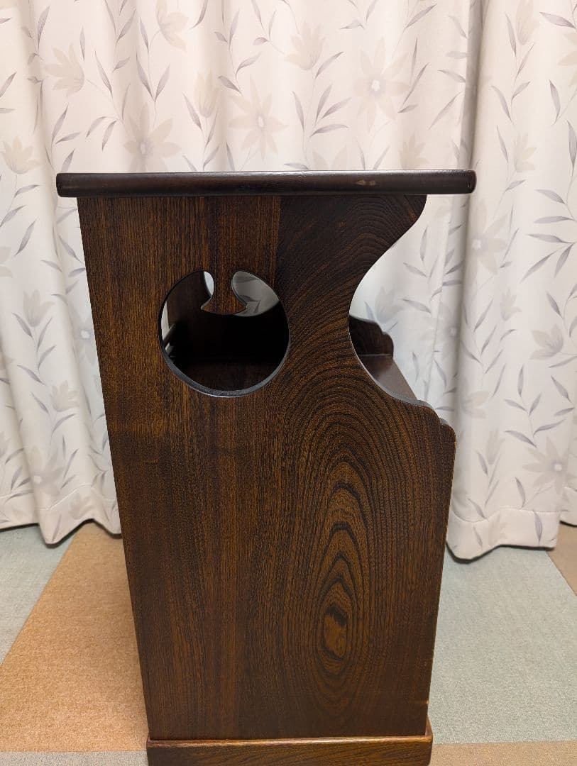 天然木　電話台　小物収納 　ヘッドサイドテーブル　引出