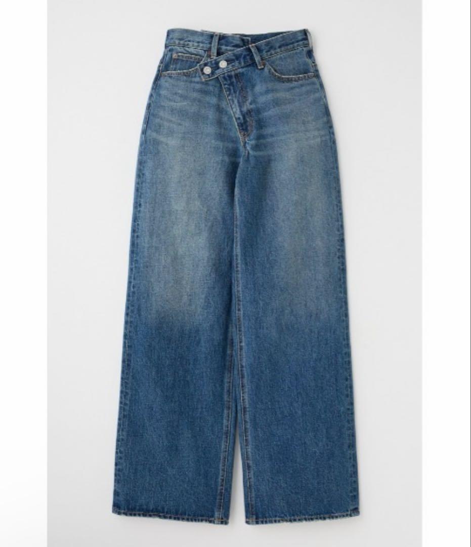 あ*ん様 MOUSSY クロスウエストワイドストレート　デニム