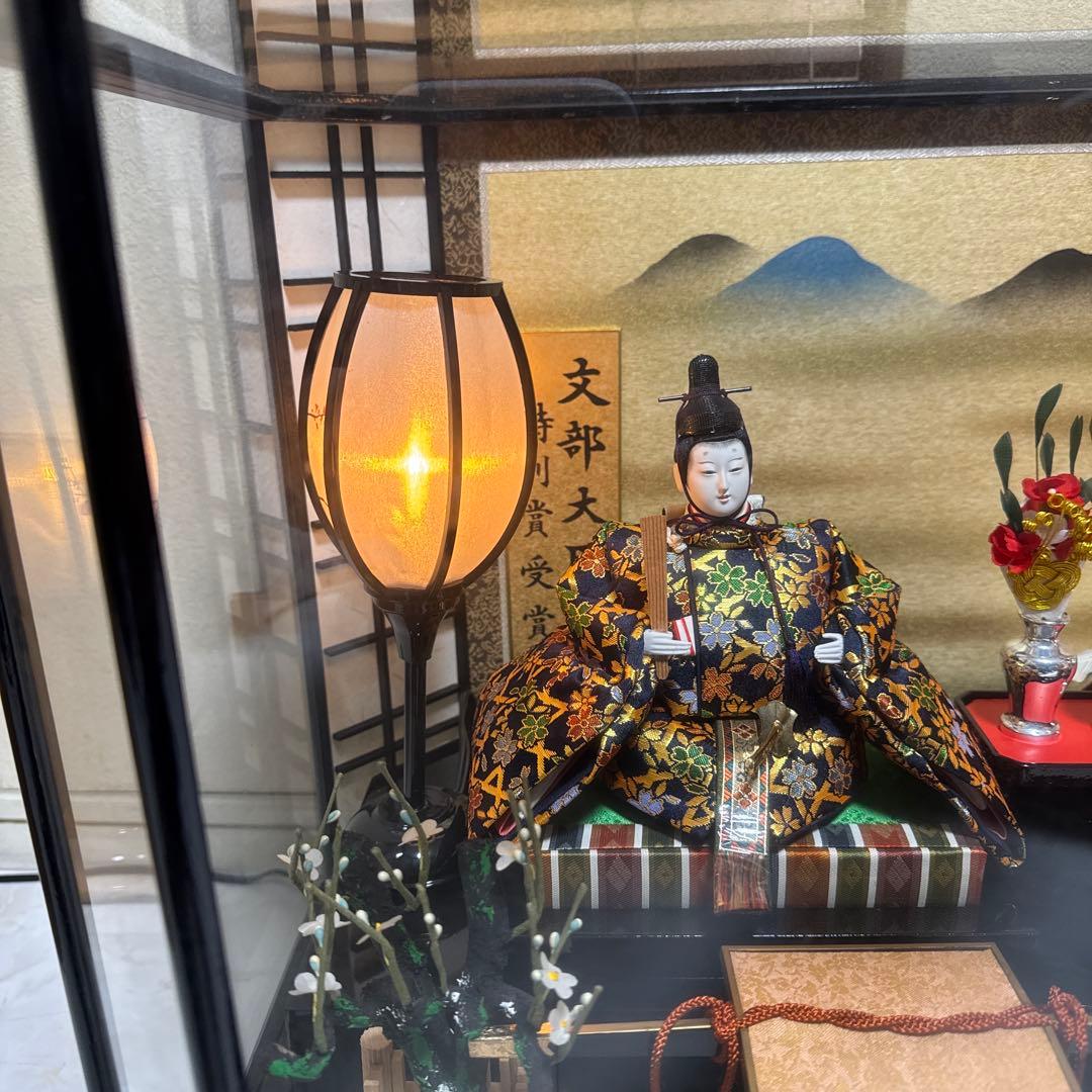 三五極上親王飾ケース　御所駕籠付　伝統的 雛人形 大きめ 文部大臣特別賞受賞