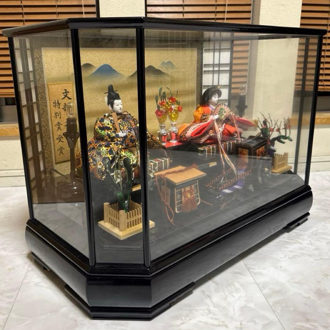 三五極上親王飾ケース　御所駕籠付　伝統的 雛人形 大きめ 文部大臣特別賞受賞