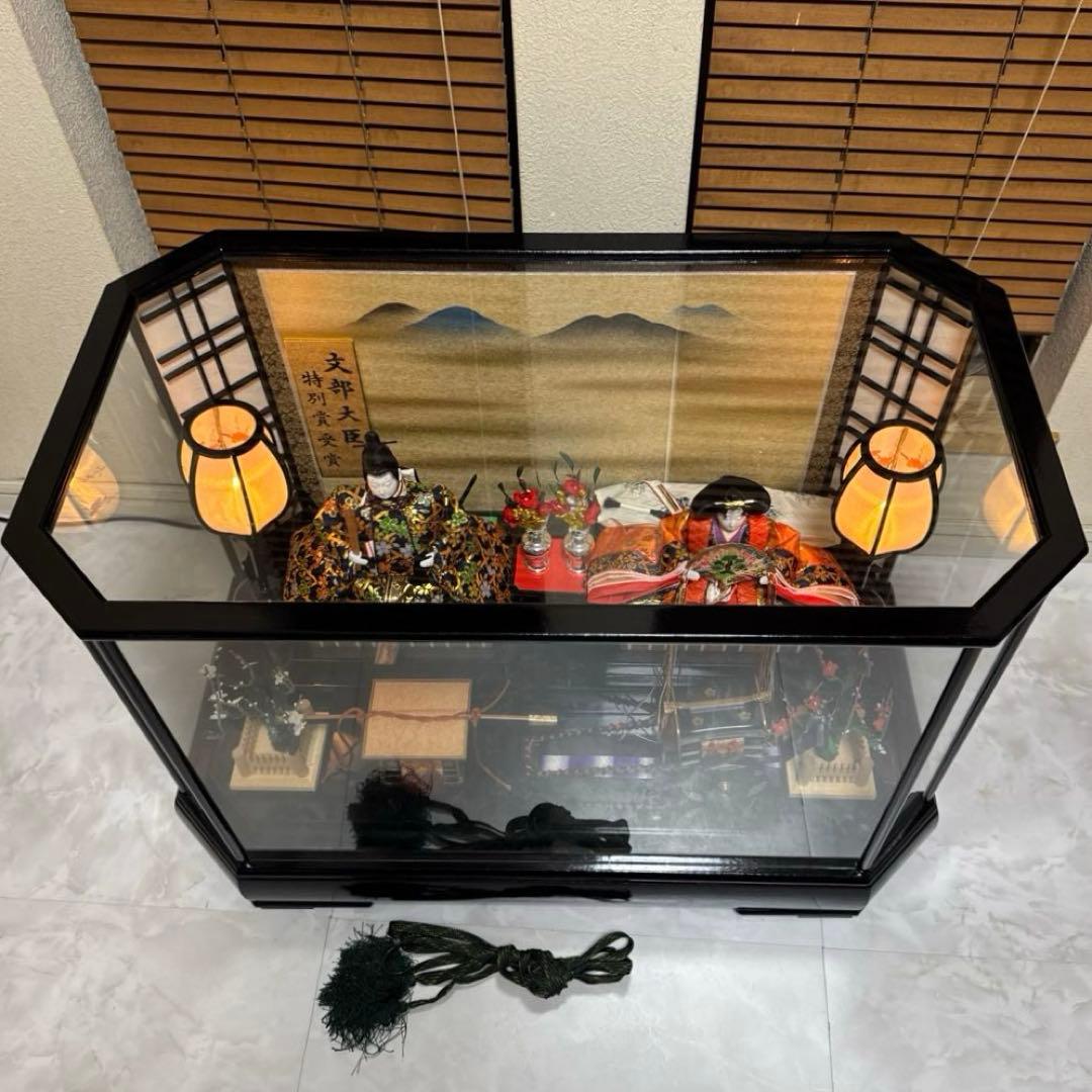 三五極上親王飾ケース　御所駕籠付　伝統的 雛人形 大きめ 文部大臣特別賞受賞