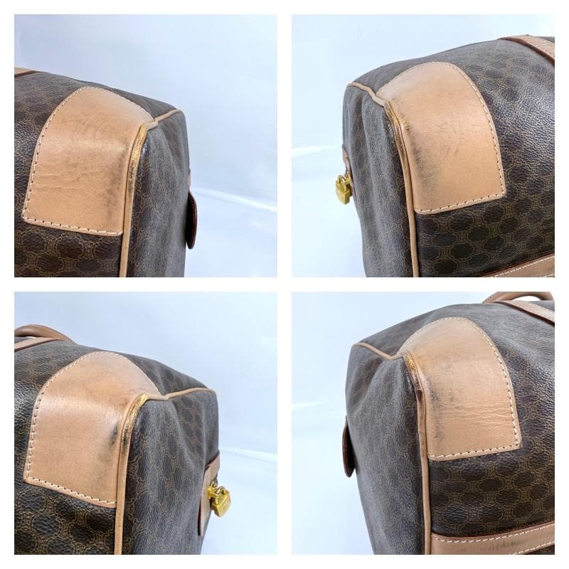 美品 セリーヌ ボストンバッグ マカダム モノグラム 嘉手納 鍵 大容量 旅行