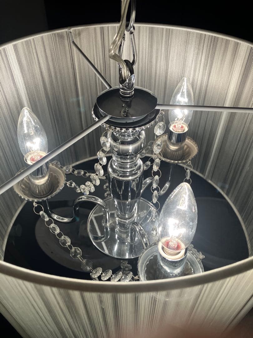 シェード シャンデリア 3灯 ホワイト 点灯動作確認済み