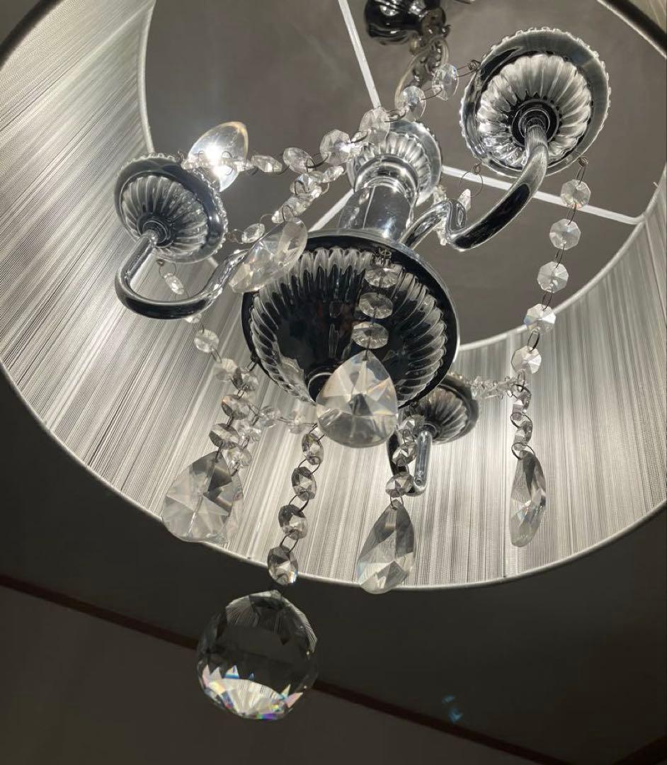 シェード シャンデリア 3灯 ホワイト 点灯動作確認済み