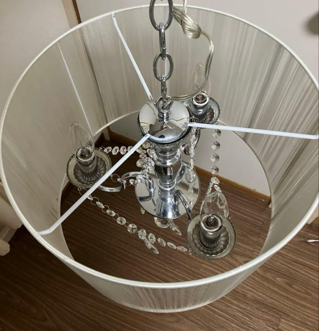 シェード シャンデリア 3灯 ホワイト 点灯動作確認済み