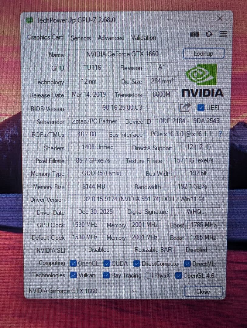 グラフィックボード・グラボ・ビデオカード ZOTAC GAMING GeForce GTX 1660 6GB