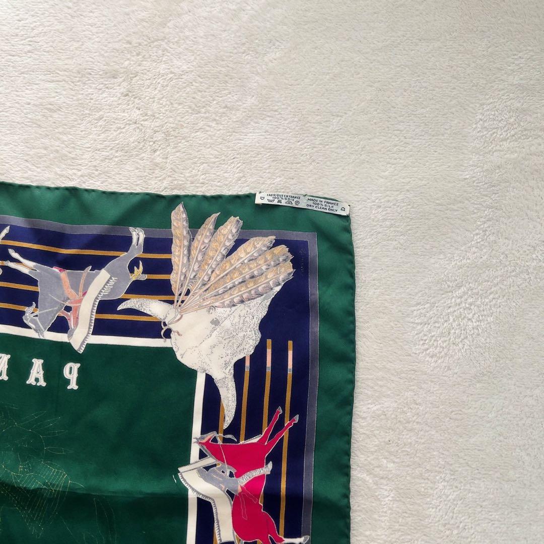 エルメス HERMES カレ90　スカーフ　シルク　パウニー族の首長